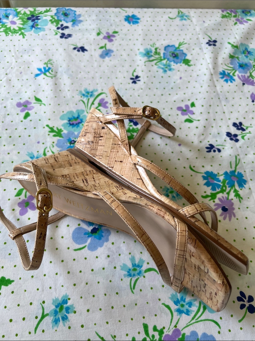 Stuart Weitzman Women's Patent leather Oasis 50 Wedge Ankle Strap Sandal 8.5 - Picture 5 of 13